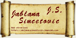 Jablana Simčetović vizit kartica